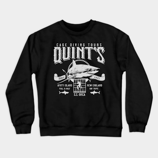 Quint's Cage Diving Tours Crewneck Sweatshirt by Alema Art